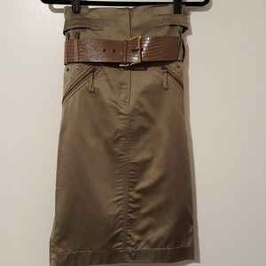 Satin high waist pencil skirt